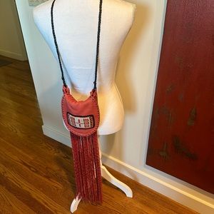 Original handmade fringed leather handbag from Melrose Avenue Boutique